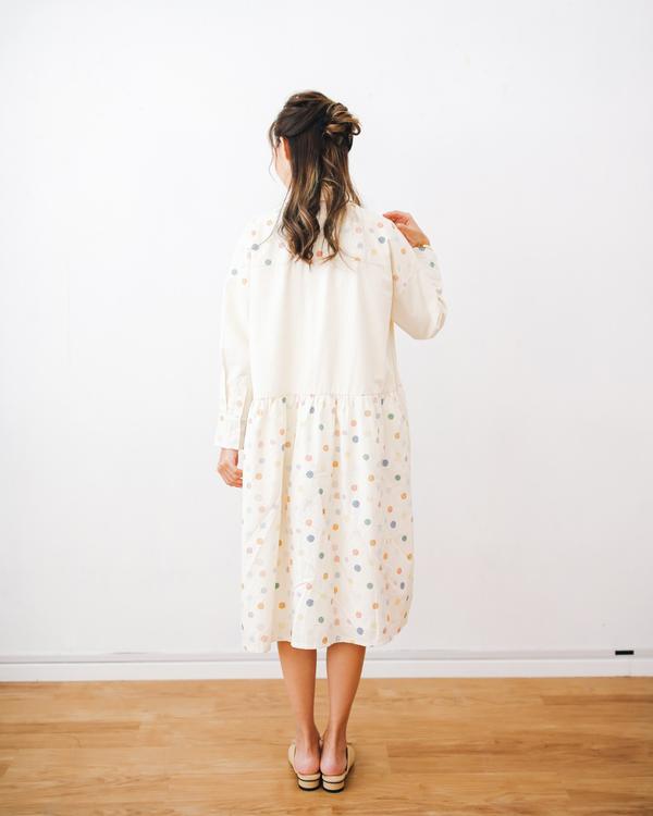 Mimi Mono Dancing Polka Dots Shirt Dress For Adults